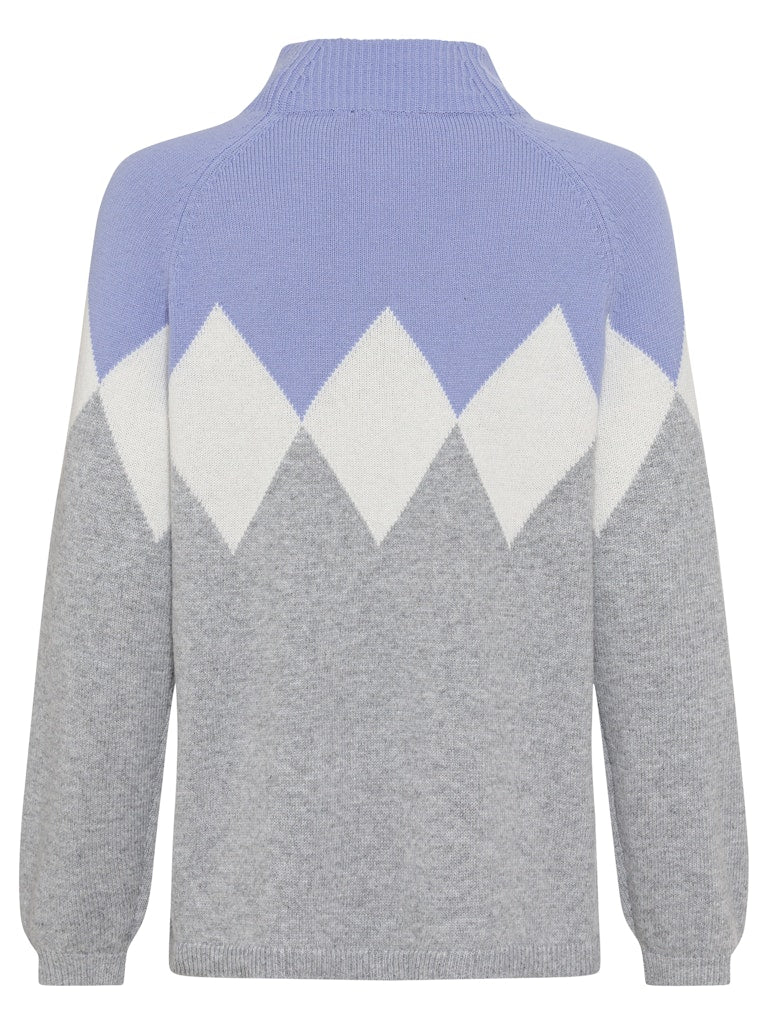 Cool Vision Diamand Design Jumper - Pearl Grey Melange