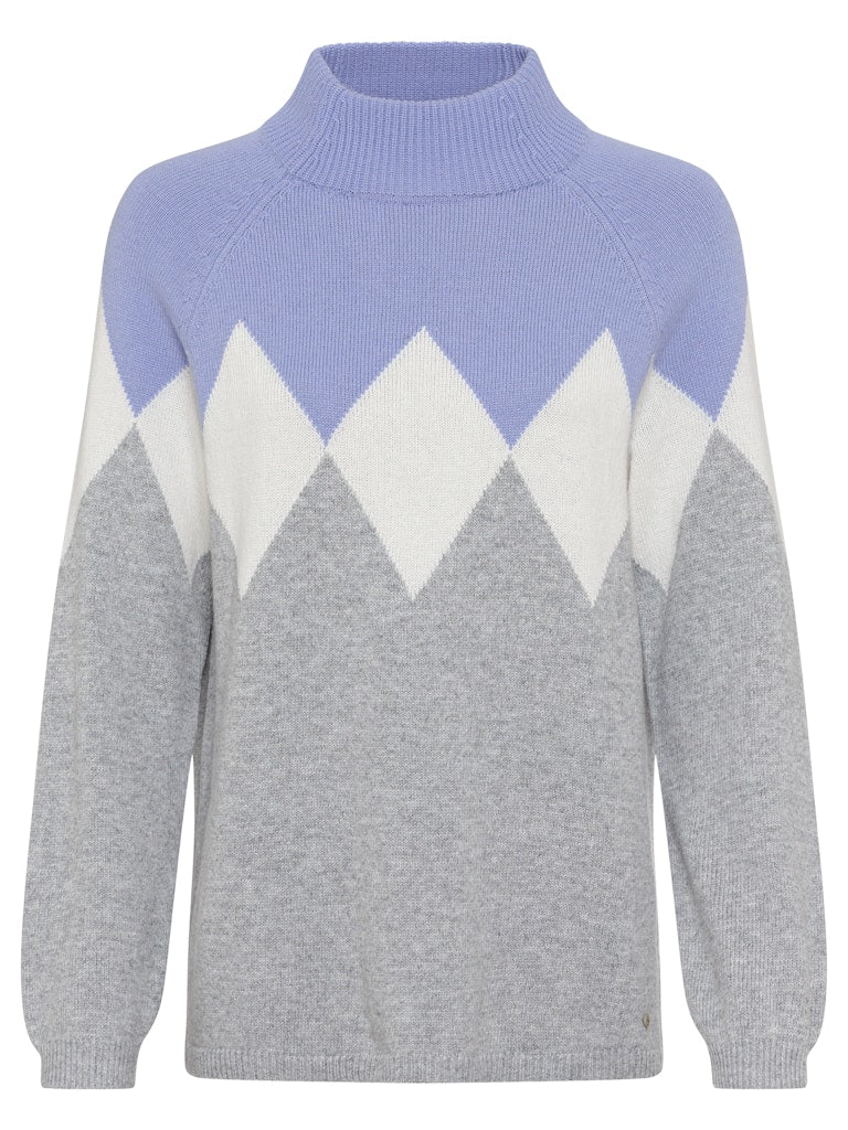 Cool Vision Diamand Design Jumper - Pearl Grey Melange