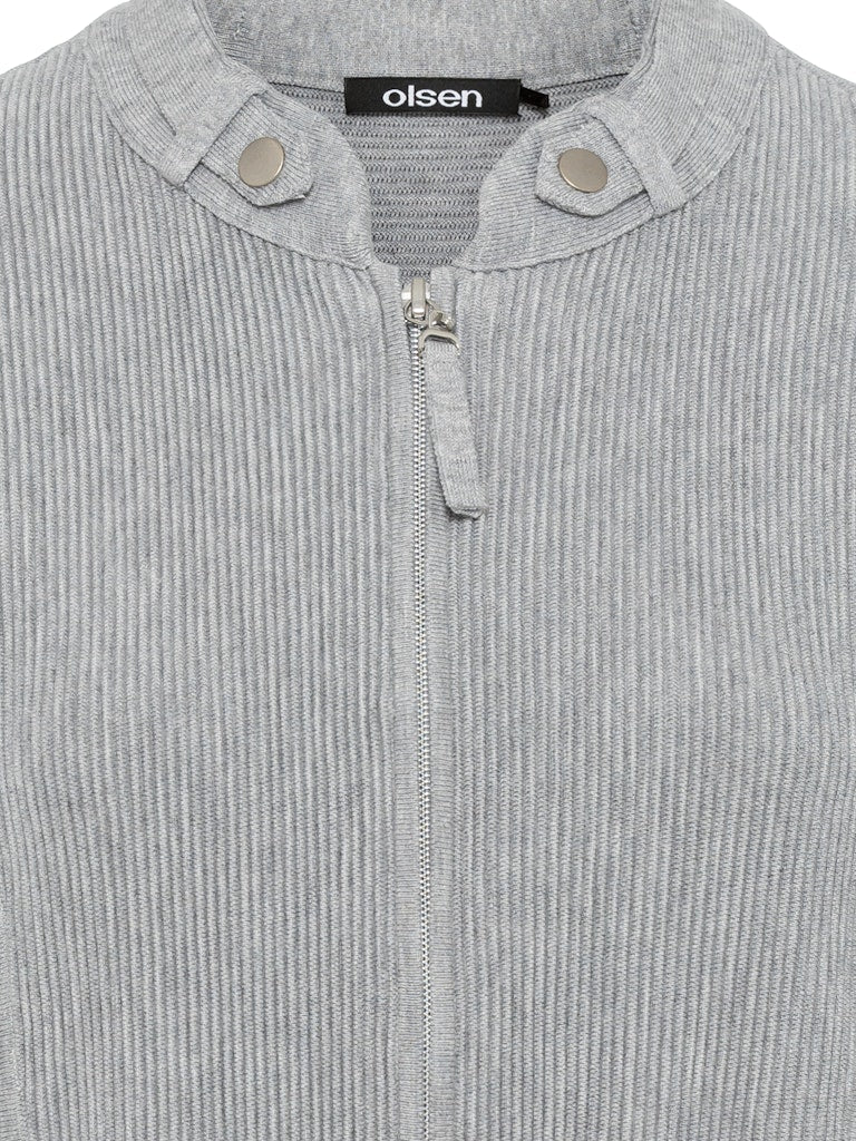 Long Sleeve Cardigan - Pearl Grey Melange