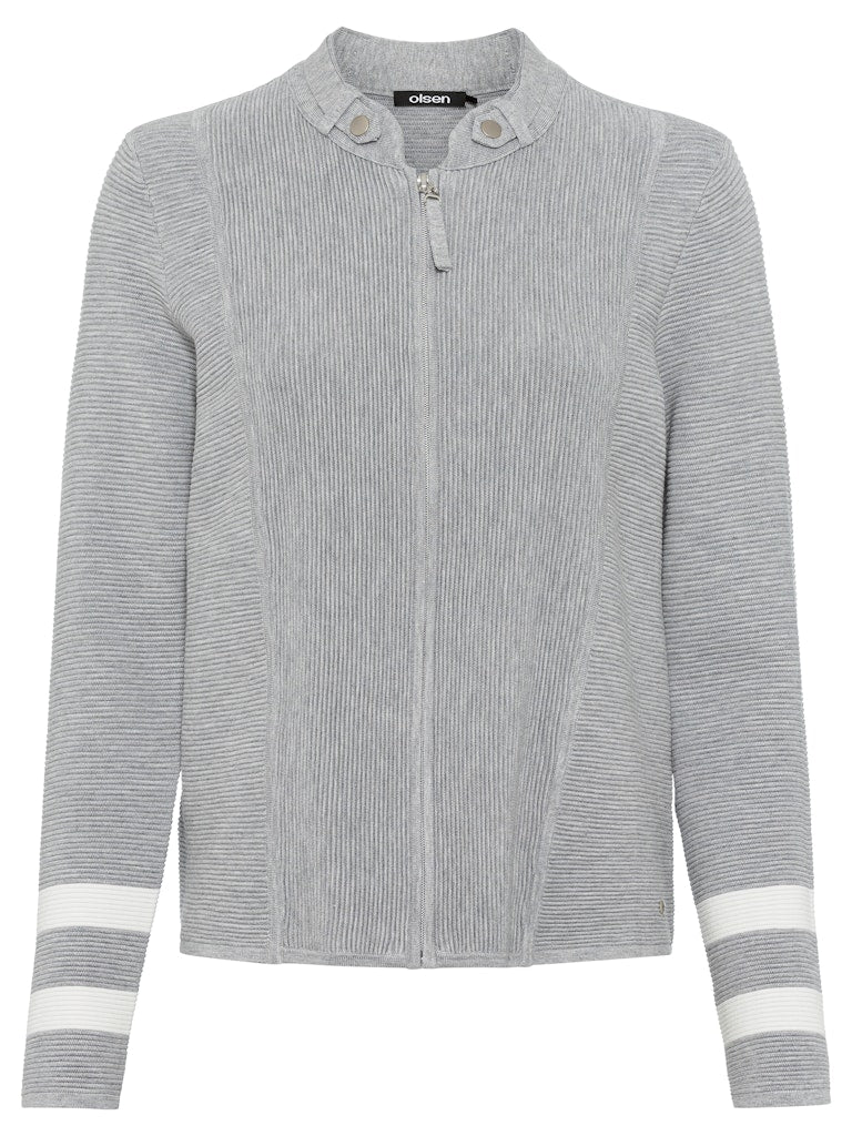 Long Sleeve Cardigan - Pearl Grey Melange