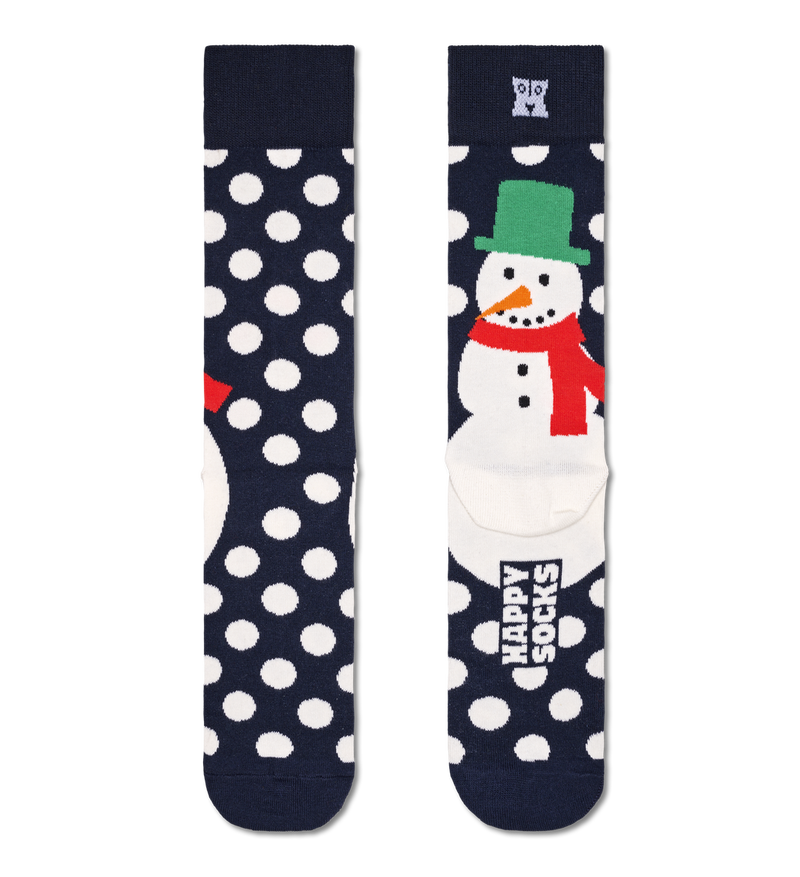 Jumbo Snowman Socks - Navy/white