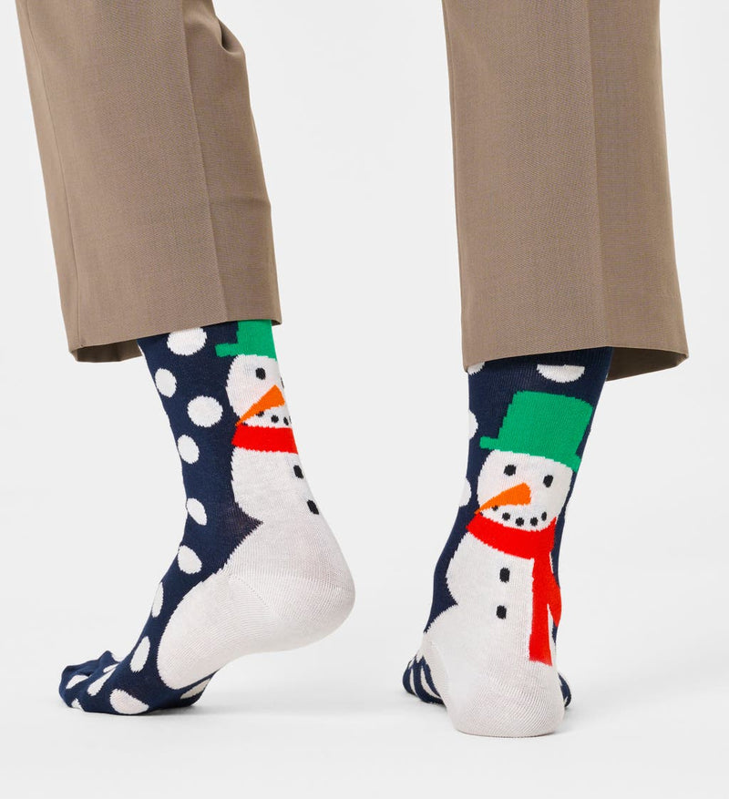 Jumbo Snowman Socks - Navy/white