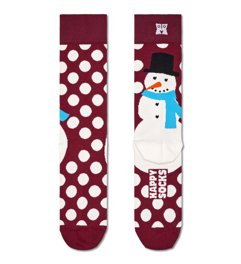 Jumbo Snowman - Burgundy/cream