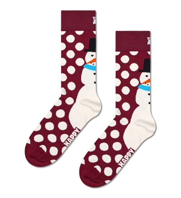 Jumbo Snowman - Burgundy/cream