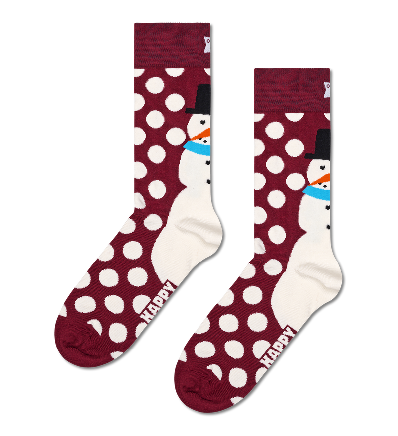 Jumbo Snowman - Burgundy/cream