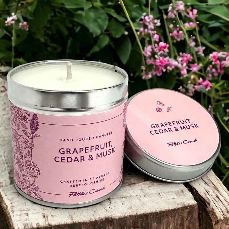 Wellness Candle Tin - Grapefruit, Cedar & Musk