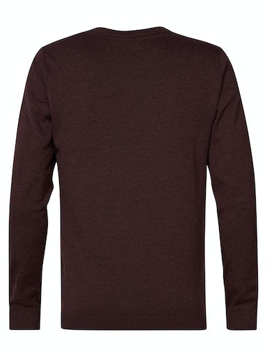 Plain Round Neck Jumper - Dark Brick