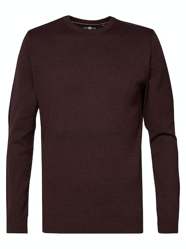 Plain Round Neck Jumper - Dark Brick