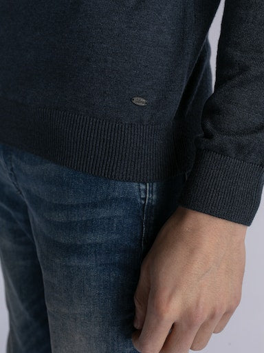 Plain Round Neck Jumper - Midnight Navy