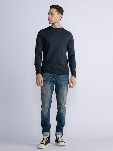 Plain Round Neck Jumper - Midnight Navy