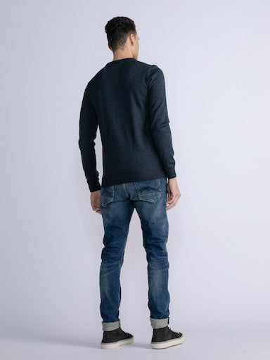 Plain Round Neck Jumper - Midnight Navy