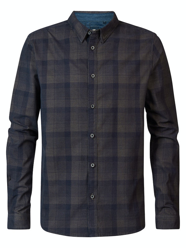 Long Sleeve Check Shirt - Dark Sage