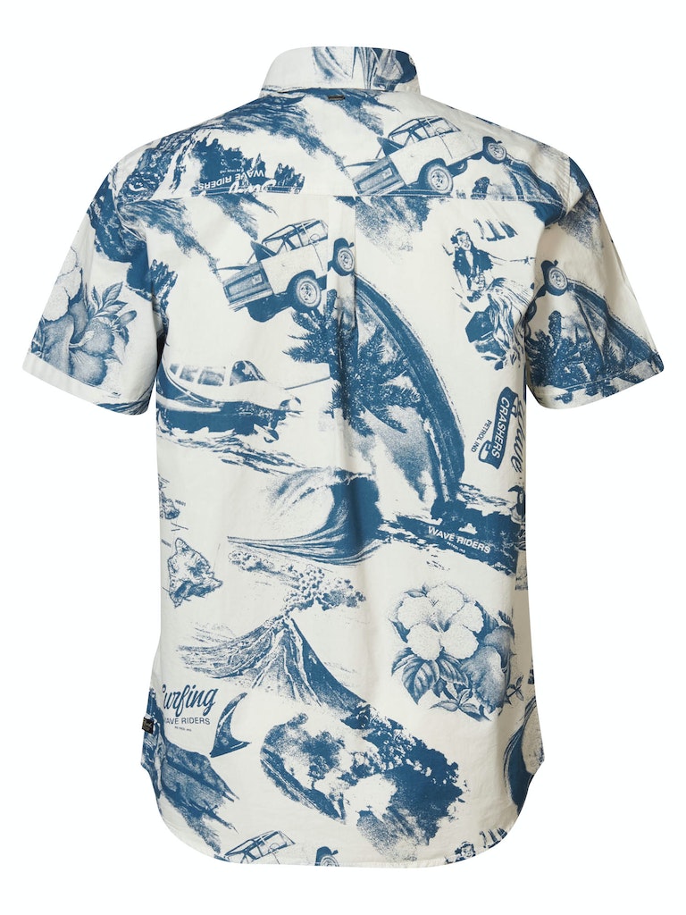 AOP Short Sleeve Shirt - Petrol Blue