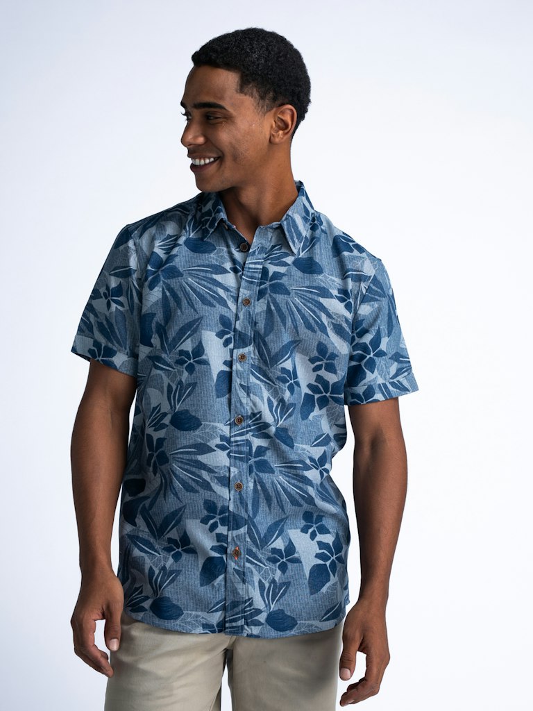 All Over Print Shirt - Petrol Blue