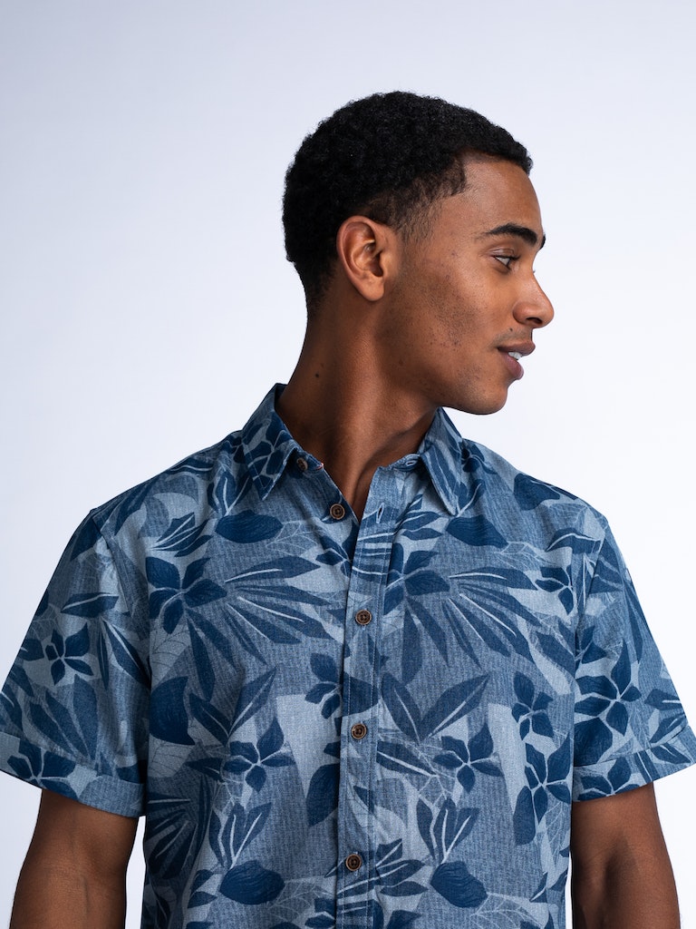 All Over Print Shirt - Petrol Blue