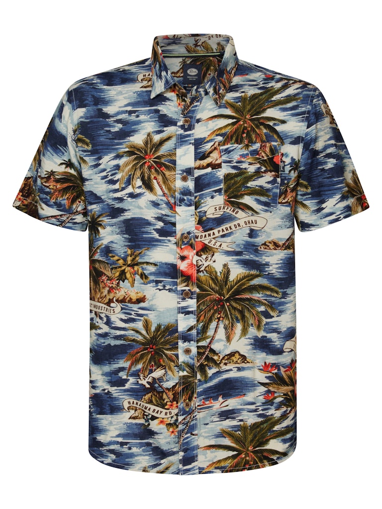 All Over Print Shirt - Petrol Blue