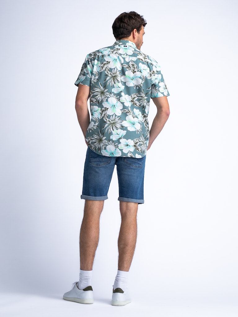 All Over Print Shirt - Aqua Grey