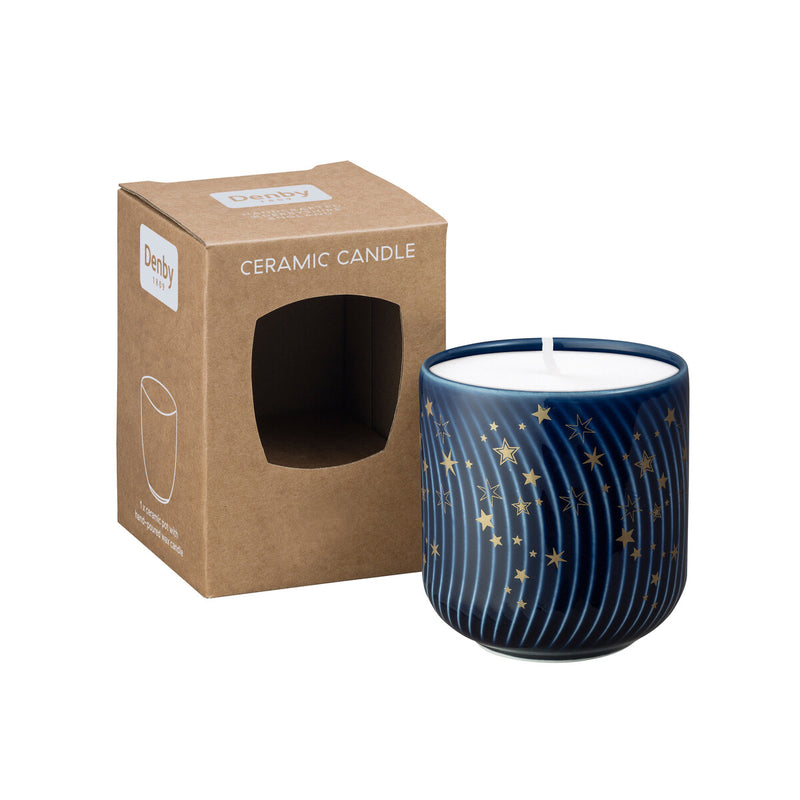 Porcelain Arc Blue Stars Candle Pot