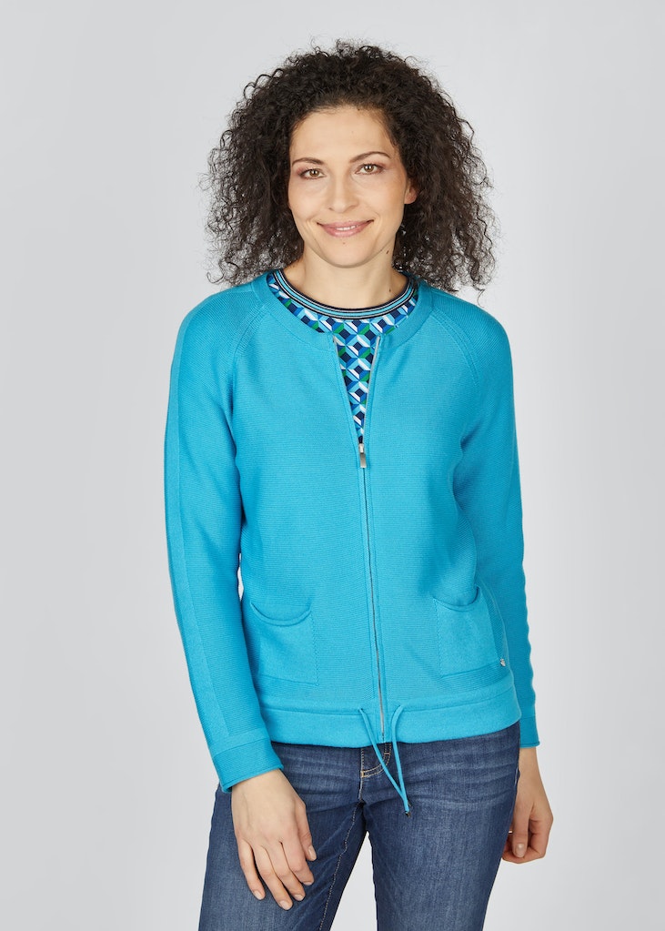 Blue Romance Zip Cardigan - Turquoise