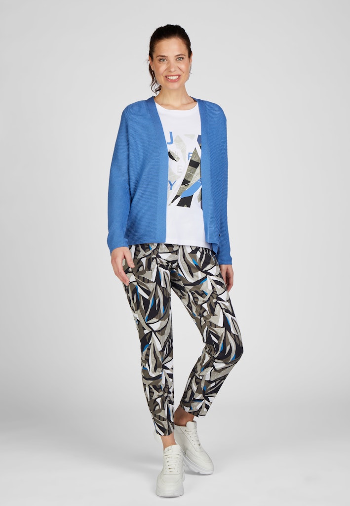 Herbal Garden V Neck Cardigan - Cobalt