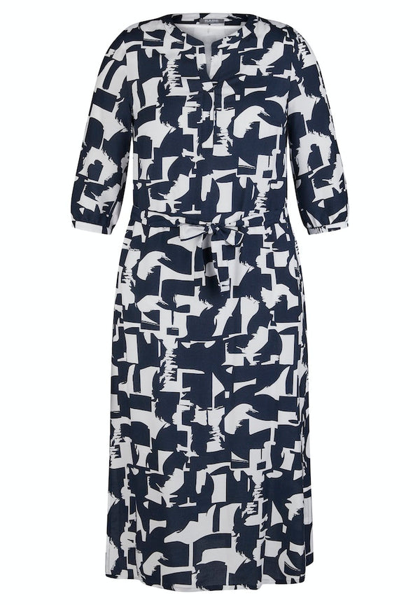 Rabe Street Cafe Print Dress - Marine