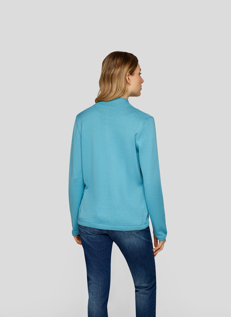 Natural Glow Ribbed Cardigan - Peacock Blue