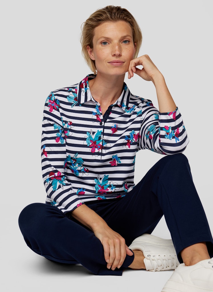 Scandic Vibes Stripe Polo Shirt - Pacific