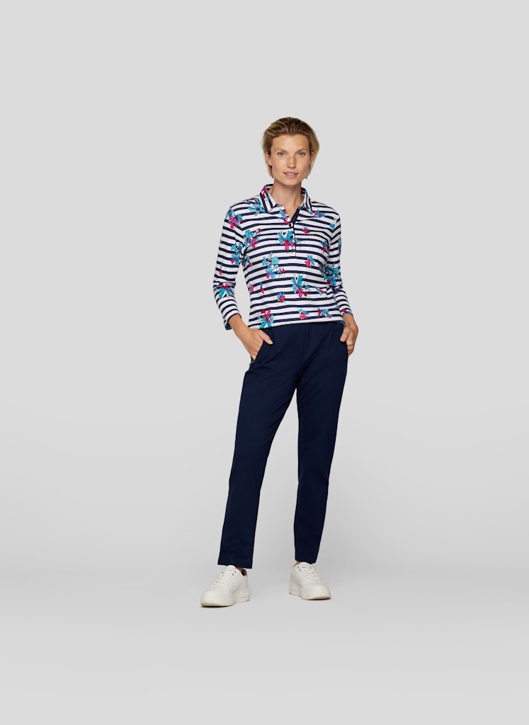 Scandic Vibes Stripe Polo Shirt - Pacific