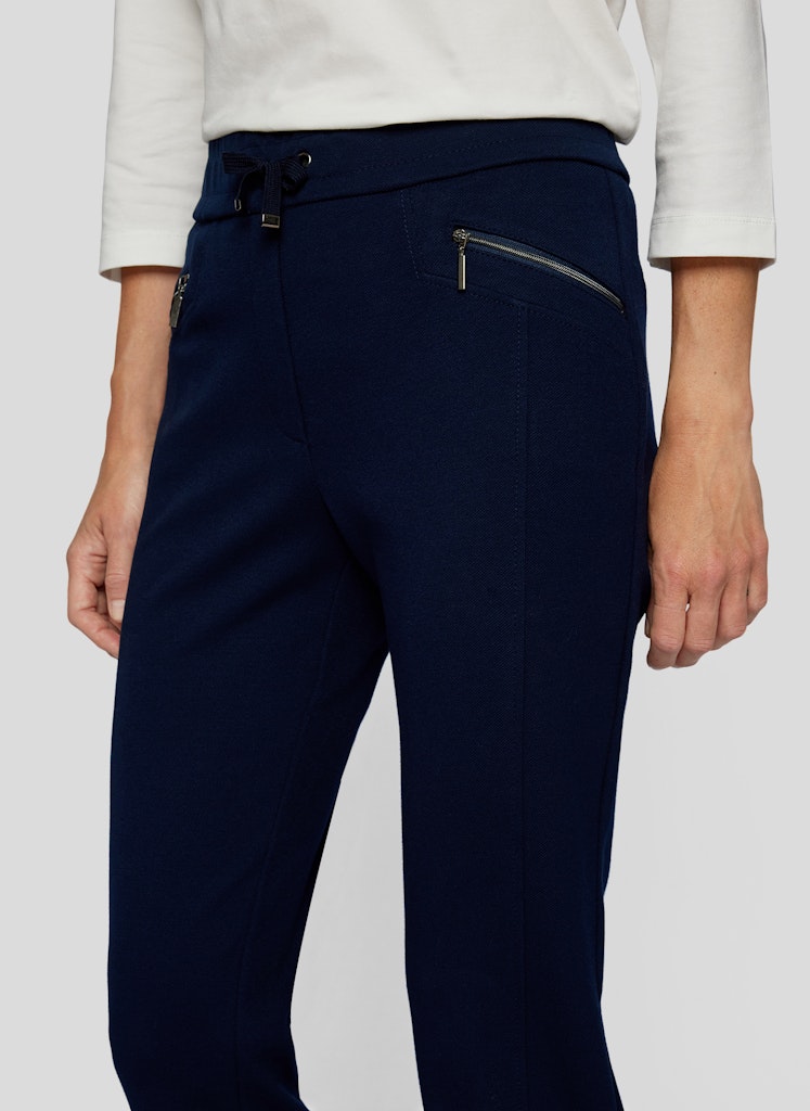 Autumn Leaves Stretch Trouser - Marine