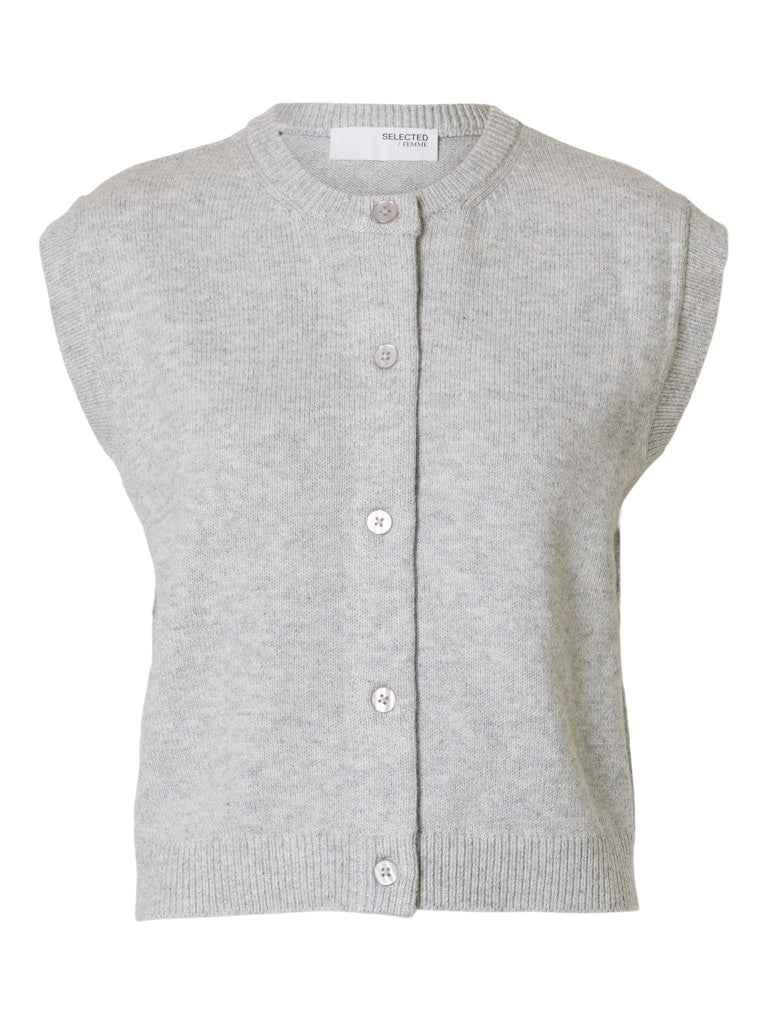 Grace Sleeveless Jumper - Light Grey Melange