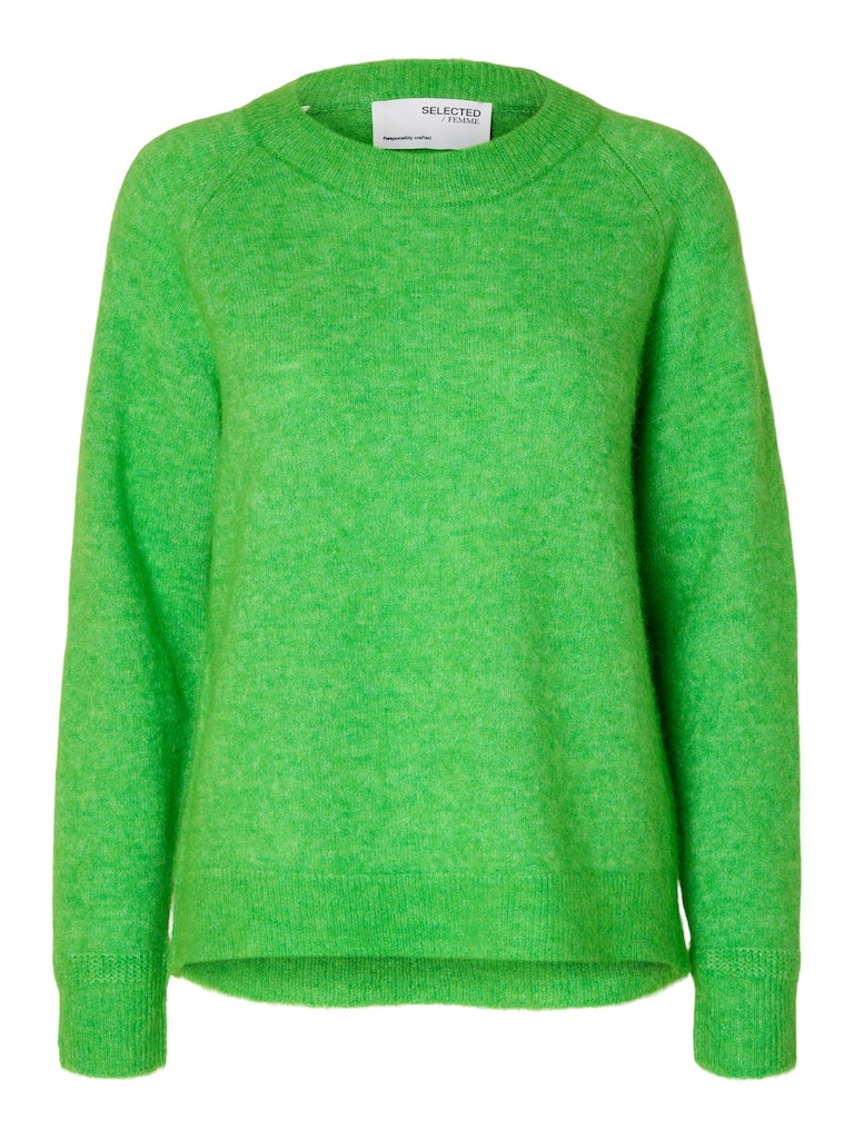 Lulu Round Neck Jumper - Green Melange