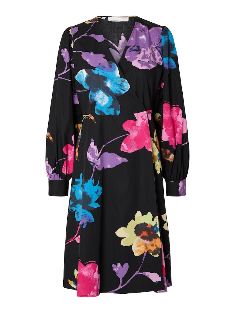 Rosemary Midi Dress - Black Flower