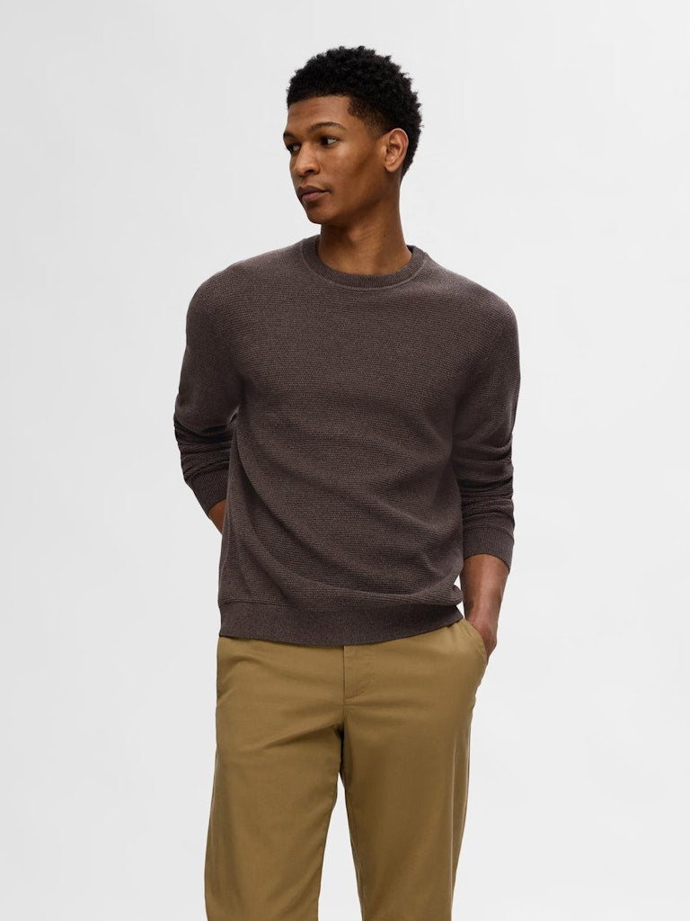 Ross Round Neck Jumper - Chocolate Torte Morel