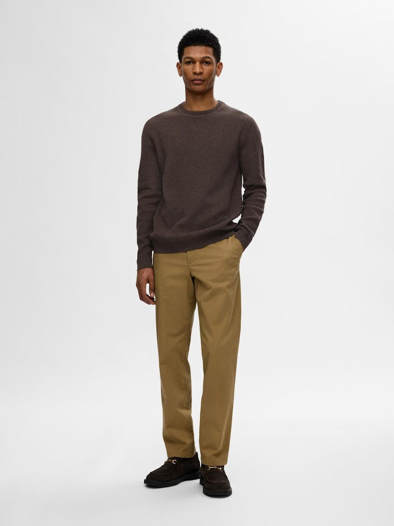 Ross Round Neck Jumper - Chocolate Torte Morel