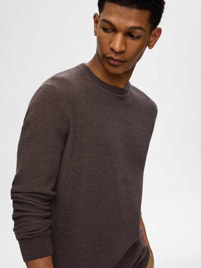 Ross Round Neck Jumper - Chocolate Torte Morel