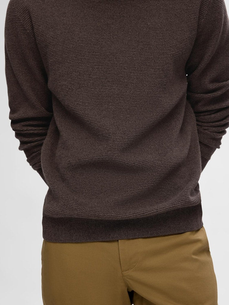 Ross Round Neck Jumper - Chocolate Torte Morel