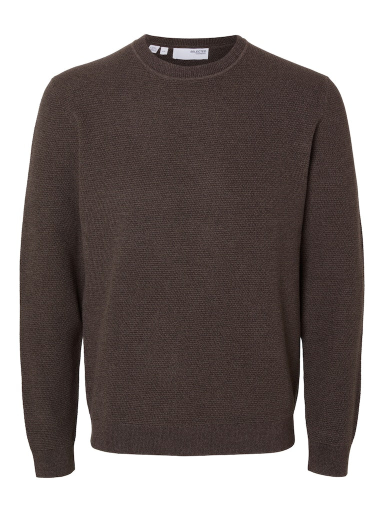 Ross Round Neck Jumper - Chocolate Torte Morel