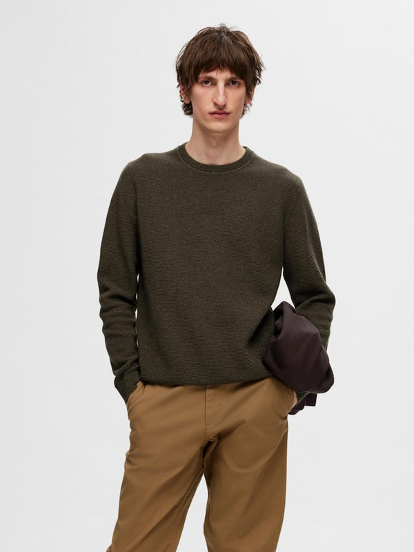 Ross Round Neck Jumper - Forest Night/rain Forest