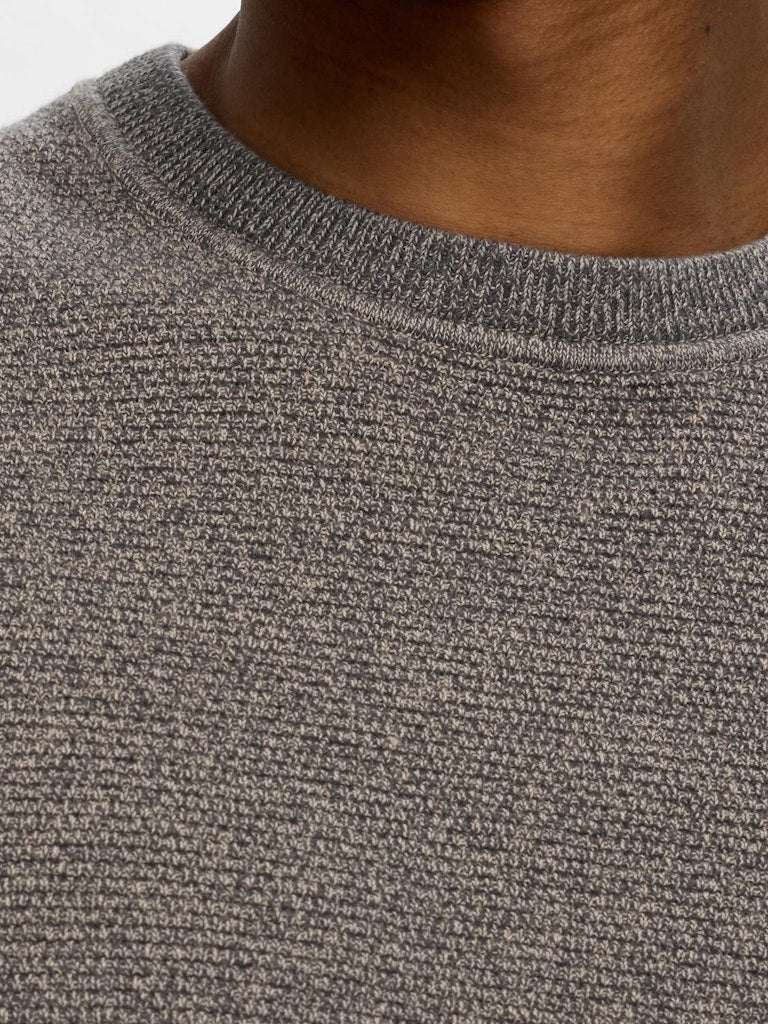 Ross Round Neck Jumper - Asphalt Pure Cashmere