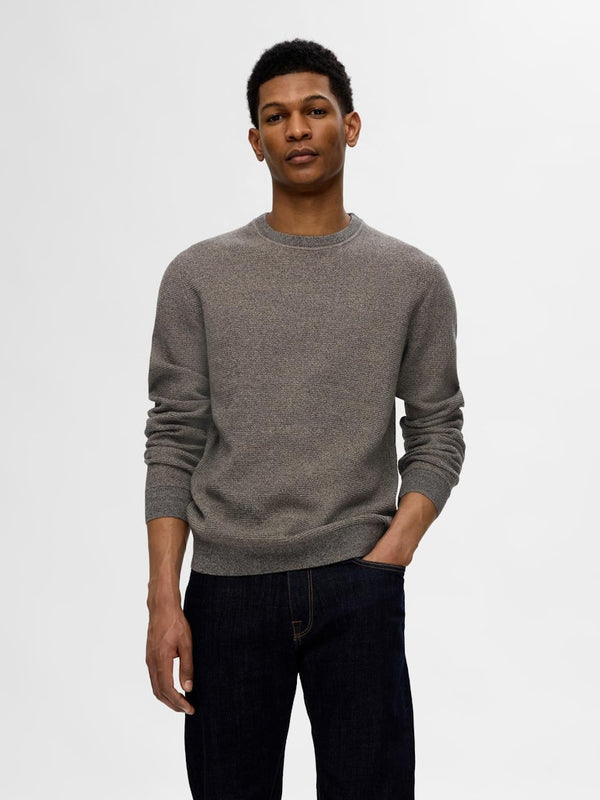 Ross Round Neck Jumper - Asphalt Pure Cashmere