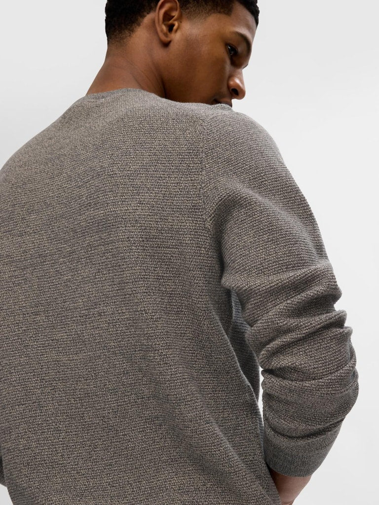 Ross Round Neck Jumper - Asphalt Pure Cashmere