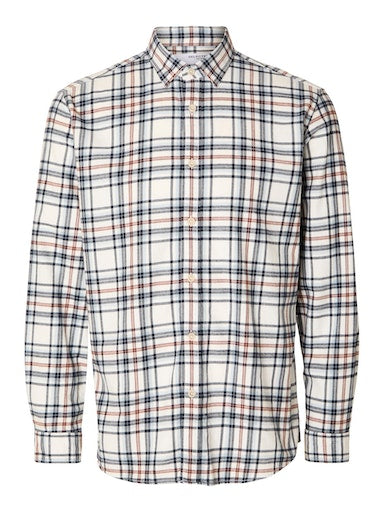 Flannel Long Sleeve Shirt - Egret Checks