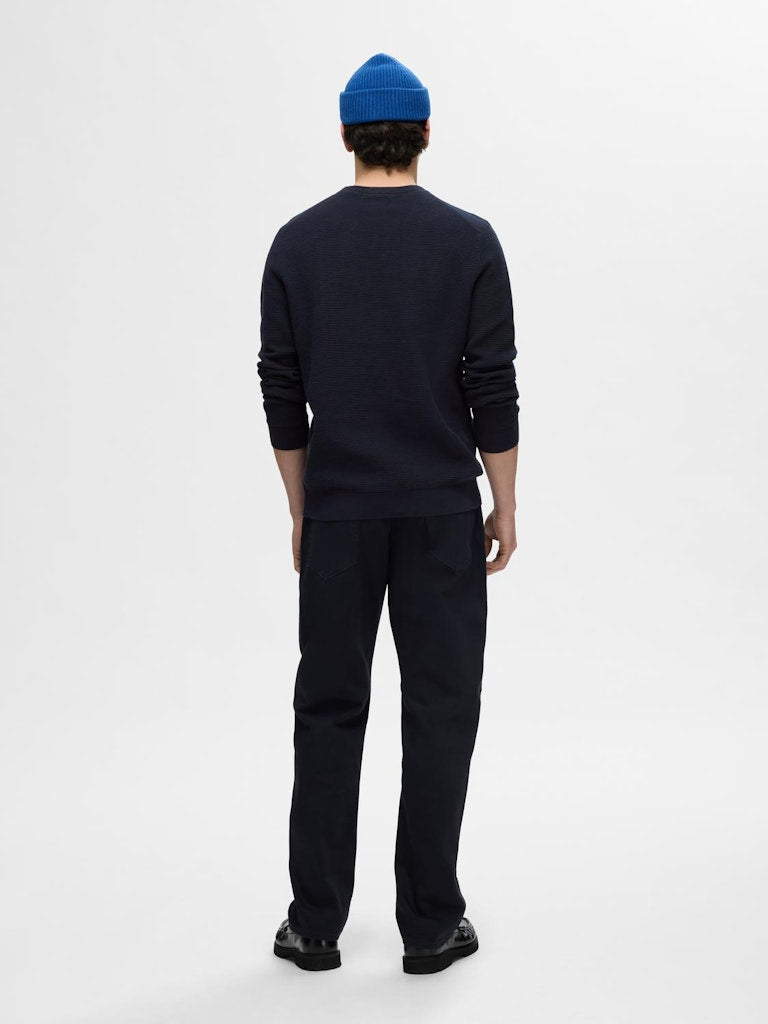 Ross Round Neck Jumper - Dark Sapphire