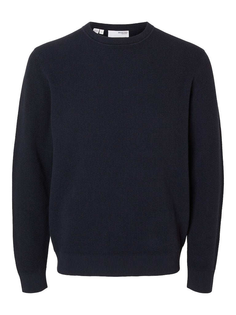 Ross Round Neck Jumper - Dark Sapphire