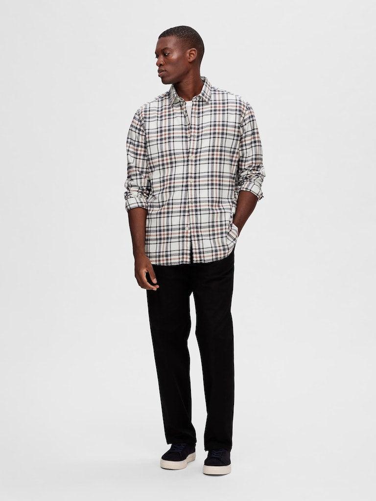 Flannel Long Sleeve Shirt - Egret Checks