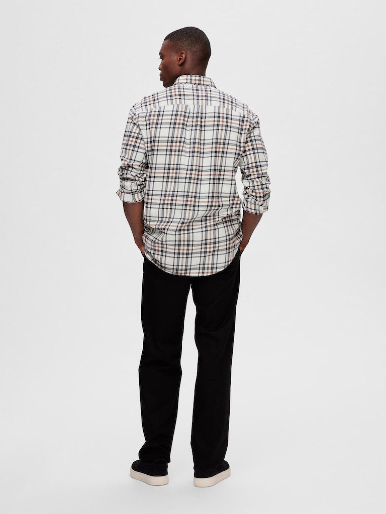 Flannel Long Sleeve Shirt - Egret Checks