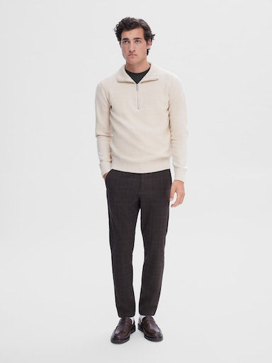 Axel 1/2 Zip Jumper - Oatmeal Melange