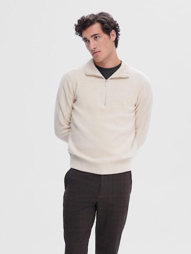 Axel 1/2 Zip Jumper - Oatmeal Melange