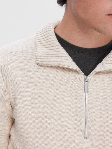 Axel 1/2 Zip Jumper - Oatmeal Melange