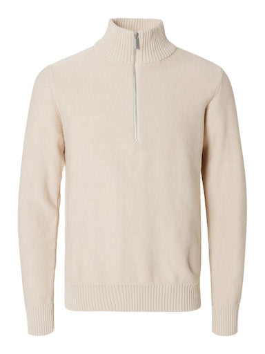 Axel 1/2 Zip Jumper - Oatmeal Melange